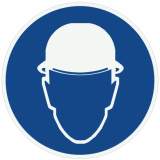 Знак М02 "Работать в защитной каске (шлеме)" 20х20см