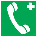 Знак EC 06 "Телефон связи с медицинским пунктом (скорой медицинской помощью)" 20х20см