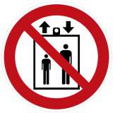 Знак P34 "Запрещается пользоваться лифтом для подъема (спуска) людей" 20х20см